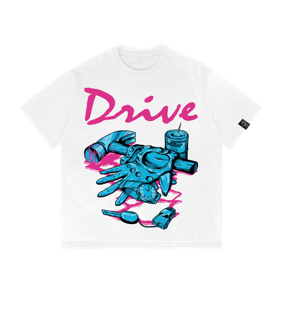 Футболка оверсайз белая Real hero (Drive) — Dead Brush