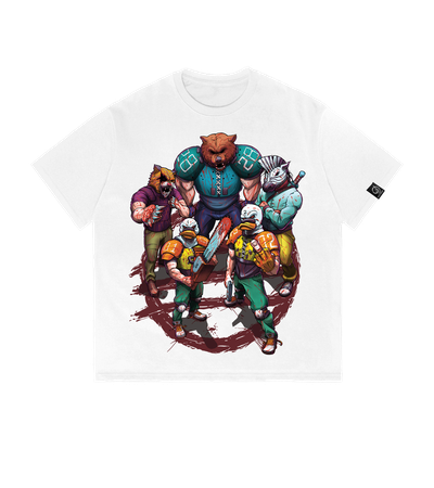 Футболка оверсайз белая Caste (Hotline Miami) — Dead Brush