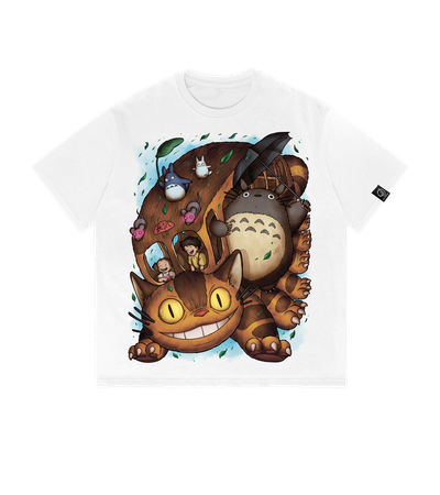 Футболка оверсайз белая My Neighbor Totoro (Мой сосед Тоторо) — Dead Brush