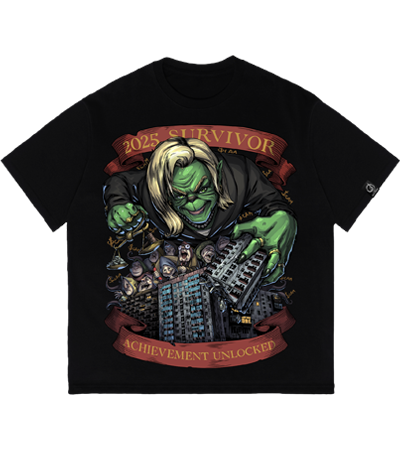 Футболка оверсайз 2025 Survivor (Cold Black Series) — Dead Brush