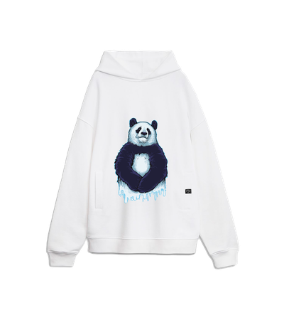 Худи оверсайз белое This is PANDA! (Dead Brush Freepaint) — Dead Brush