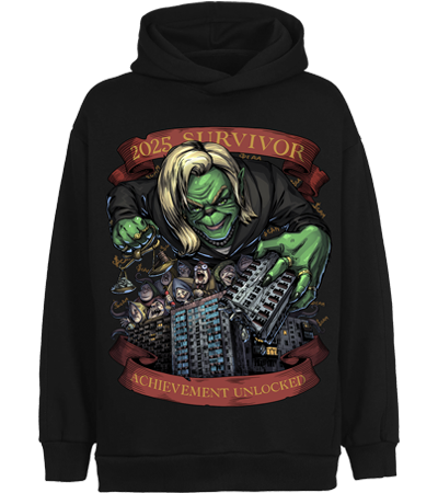 Худи оверсайз 2025 Survivor (Cold Black Series) — Dead Brush