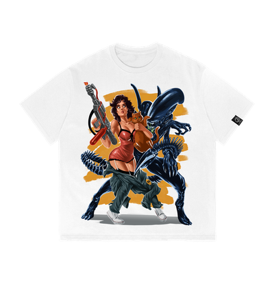 Футболка оверсайз белая Pin Up Ripley (Чужой) — Dead Brush