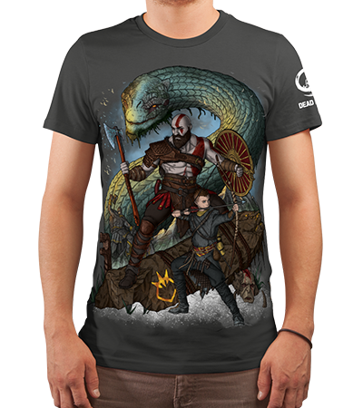 Футболка Kratos and Boy (God of War) - Deadbrush.ru