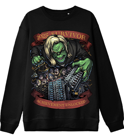 Свитшот унисекс 2025 Survivor (Cold Black Series) - Deadbrush.ru