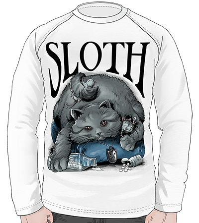 Свитшот Sloth LS (Cold Black Series) - Deadbrush.ru