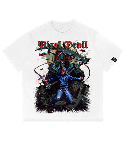 Pixel_Devil Castlevania — футболка оверсайз белая — Dead Brush